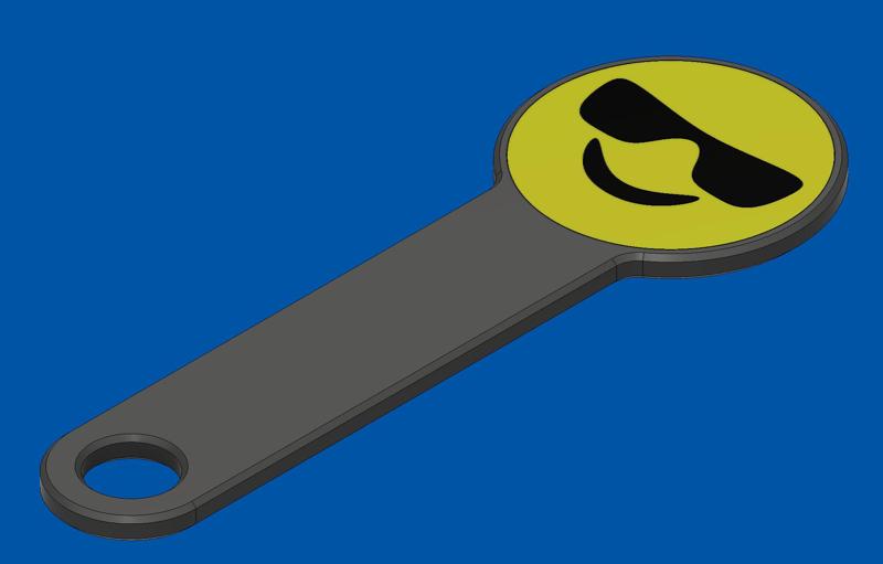 Emoji Keychain / Key Pendant - 1 Euro size compatible with EU shopping carts