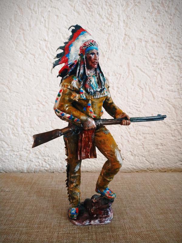 Indian Chief with rifle-Native American