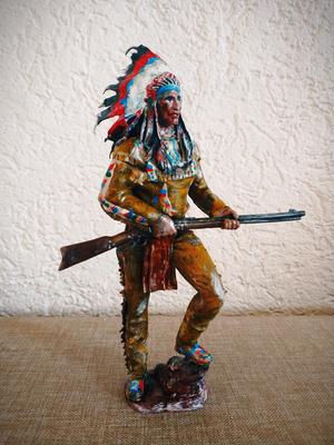 Indian Chief with rifle-Native American