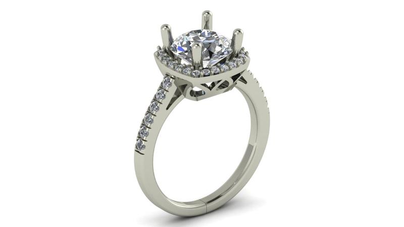 Halo Engagement Rings 3D Printable Model