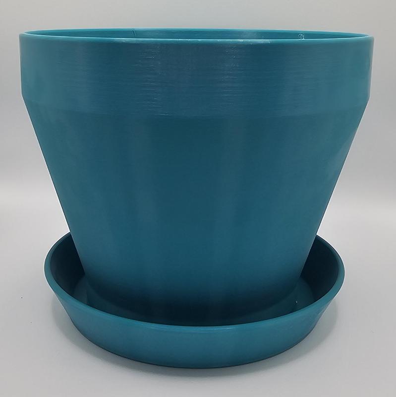 Topf für Pflanzen, Kräuter oder Blumen mit Untersetzer