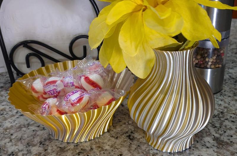 The Lightcatcher vase and candy bowl.