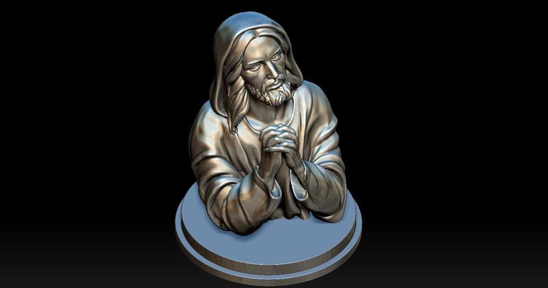 Statue of Jesus praying 3D print model