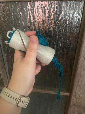 Hollow knitting spool tool