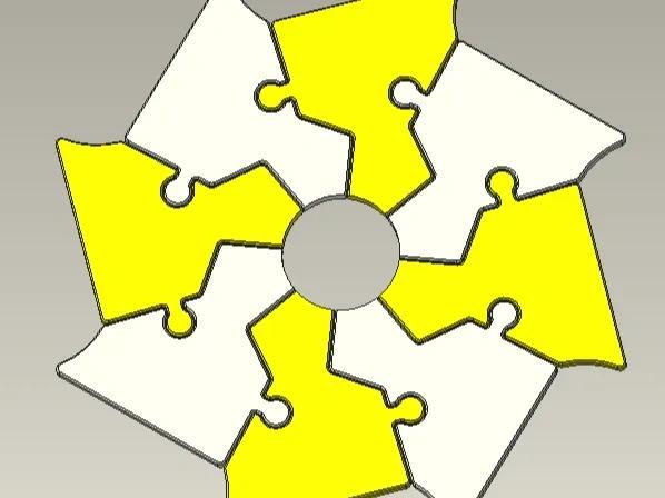 Polygonal Puzzle - Series 3 - C - Octagon - Brain Teaser - Interchangeable within the Same Series