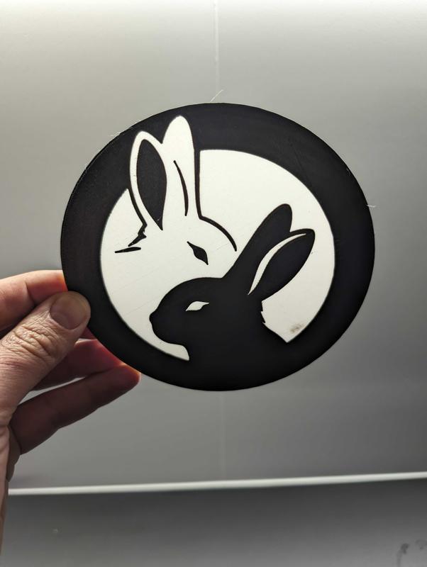 bunny jin jang - wall art