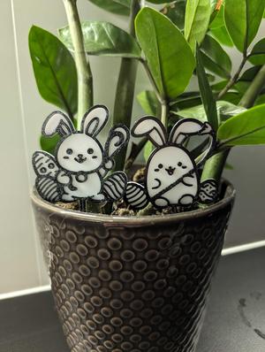 easter bunnies - flower pot decoration