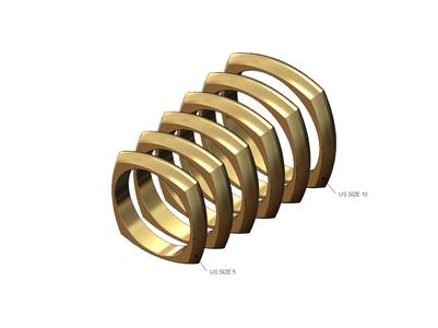 Thin rounded square stacker band US sizes 5to10 3D print model
