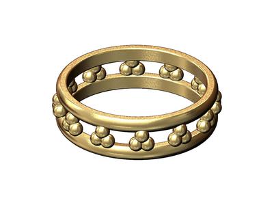 Triple bead ornament band US sizes 6to9 3D print model