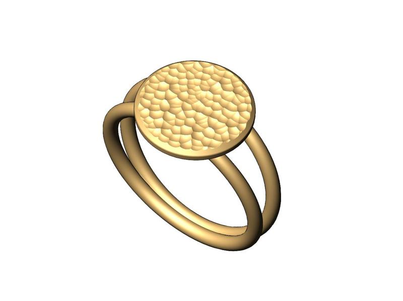 Hammered texture coin band US sizes 6 7 8 3D print model