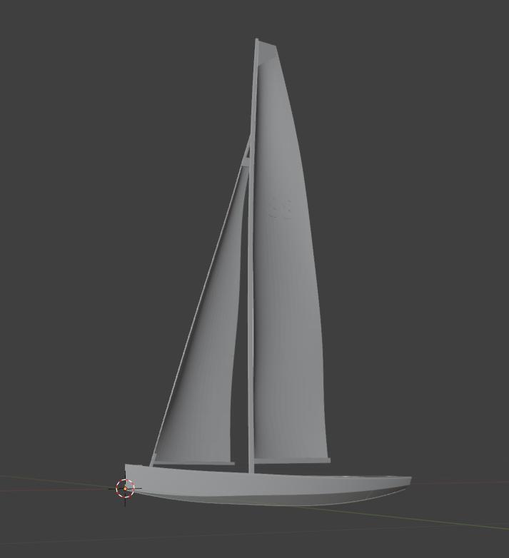 RG65 sailboat with sails