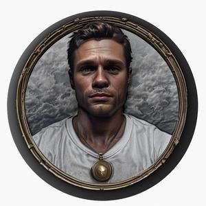 Sebastian Stan medallion pendant