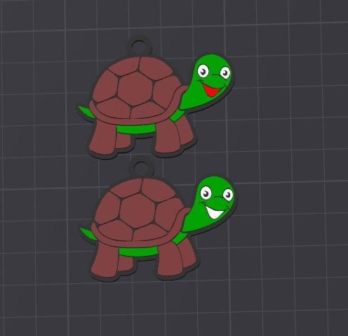 cute animal , timmy the turtle multicolor keychain / necklace charm