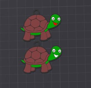 cute animal , timmy the turtle multicolor keychain / necklace charm