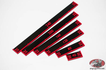 Wargaming Measuring Tool STLs - Metric, for ADLG etc - 40mm, 80mm, 120mm, 160mm, 200mm, 240mm