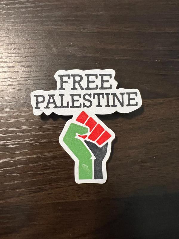 Free Palestine Fist Keychain, Pin, & Badge