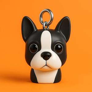 Boston Terrier 3D Plastic Keychain - STL