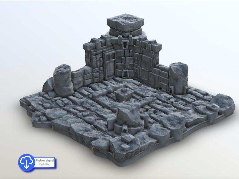 Ruins with columns - Medieval scenery terrain wargame