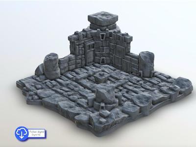 Ruins with columns - Medieval scenery terrain wargame