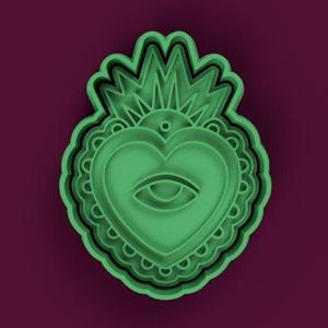 cortante + estampa de corazon mexicano / mexican heart cutter + stamp