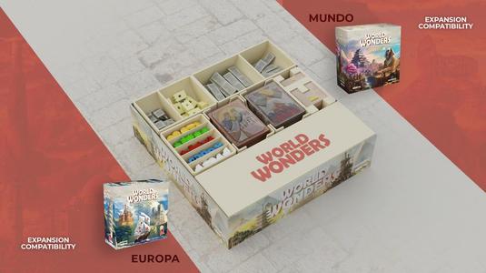 World Wonders (Europa & Mundo Expansions) Board Game Insert Organizer (Road Trays and Card holders Only)