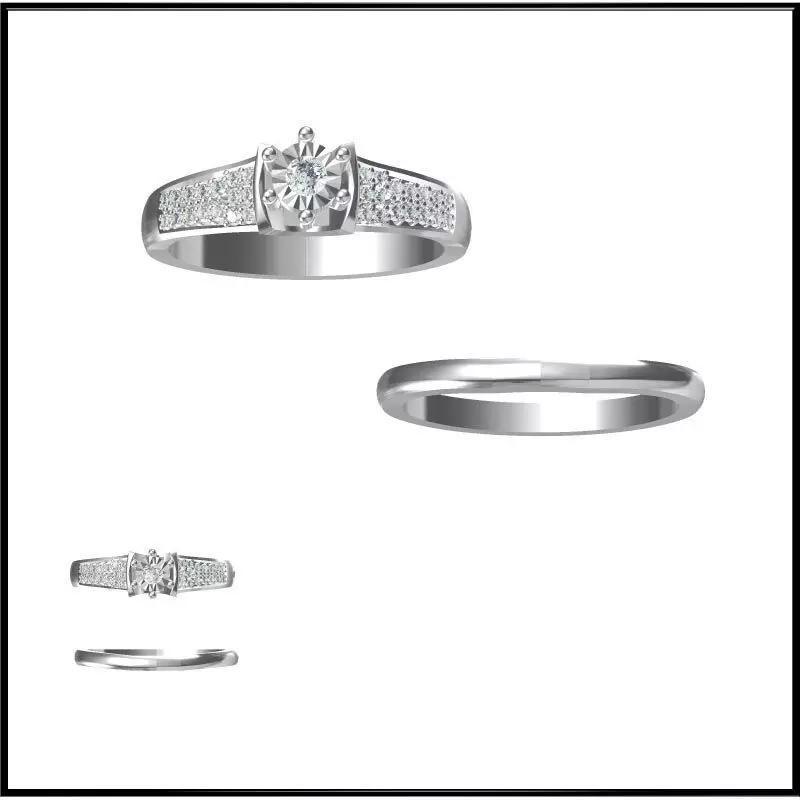 JCD Format Minimalist bridal set rings jewellery design