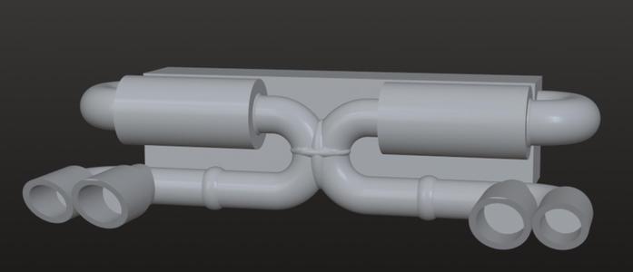 Exhaust view for RC 1:28