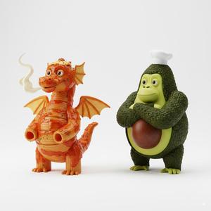 Dragon Cannelloni & Avocadorilla Duo: Whimsical Fantasy Food & Fruit Creature 3D Print STL
