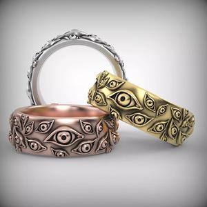 Men Ninja Ring with Many Eyes