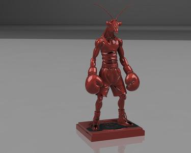 Boxing Mantis Fighter 3D Model – Unique Figurine for Printing