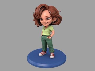 Luiza Urban Teen – Stylish Street Character for 3D Printing STL | Sneakers, Music, Creativity