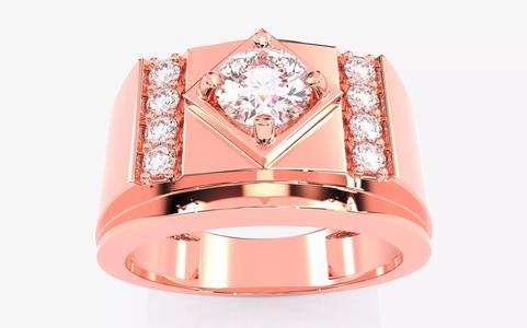 Mens Solitaire Ring 3dm stl renders details