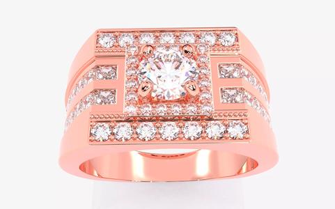 Mens Solitaire Ring 3dm stl renders details