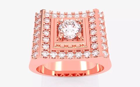 Mens Solitaire Ring 3dm stl renders details