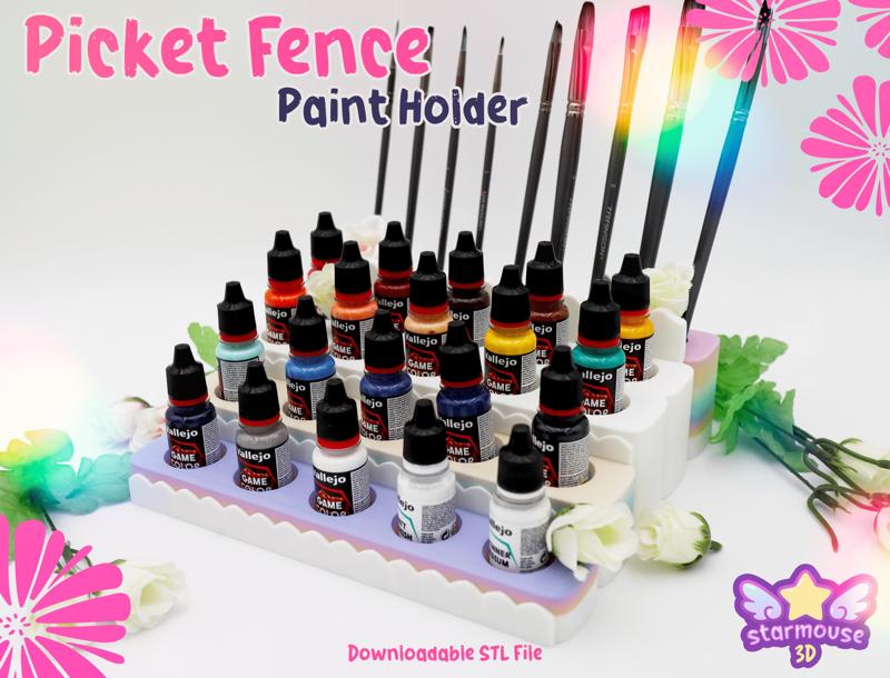 Kawaii Fence Paint Holder (for Vallejo Paints)