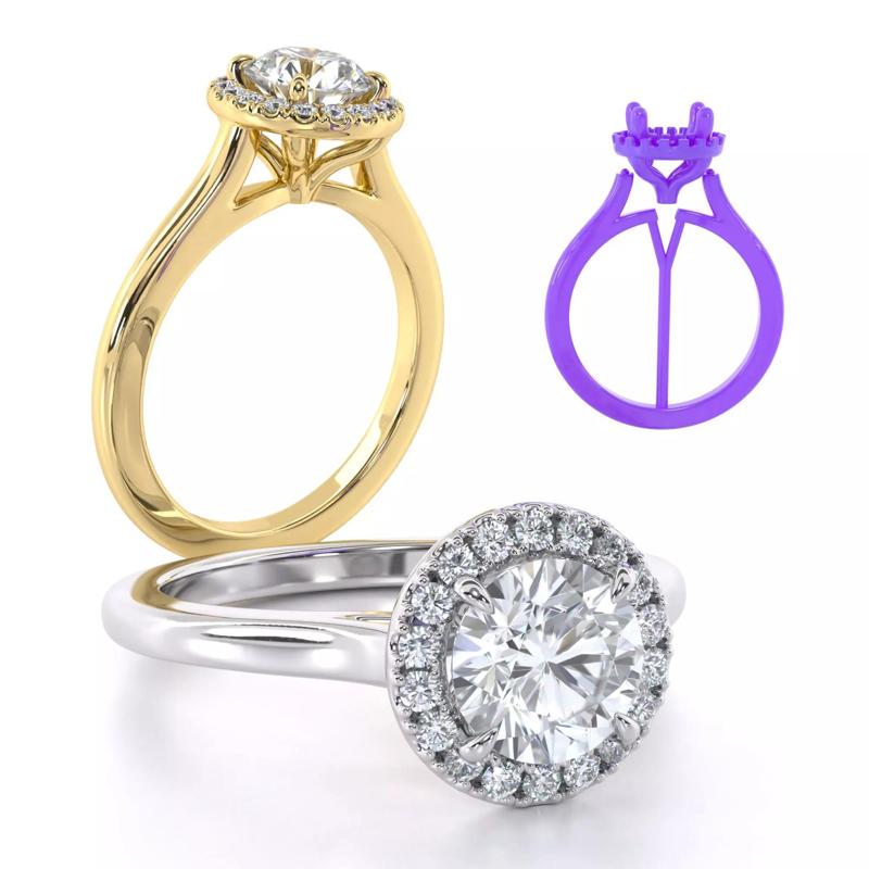 Round Cut Engagement Ring with Halo