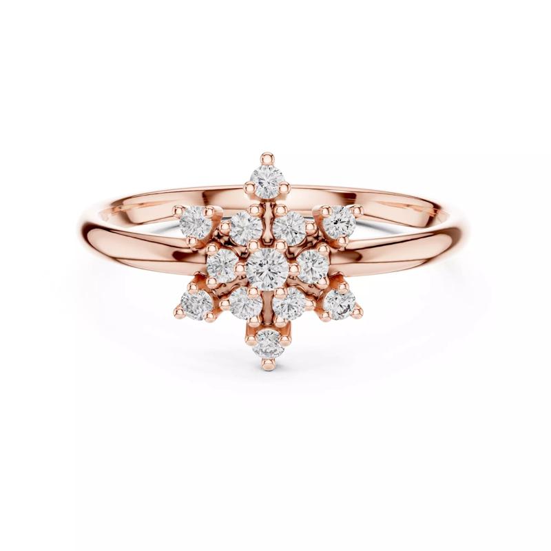 Round-cut Cluster Diamond Engagement Wedding Ring 3DM STL Video