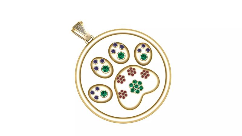 PUPPY PAW COIN PENDANT 3D PRINTABLE MODEL