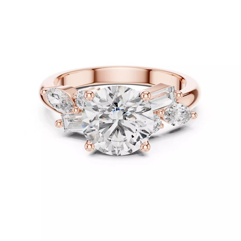 Round Baguette Marquise Cut Cluster Wedding Ring File Video
