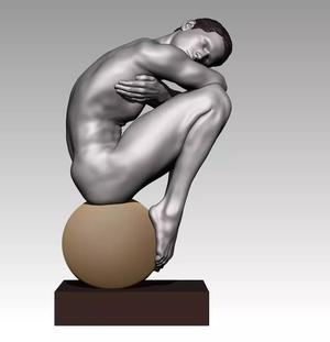Lonely man statue