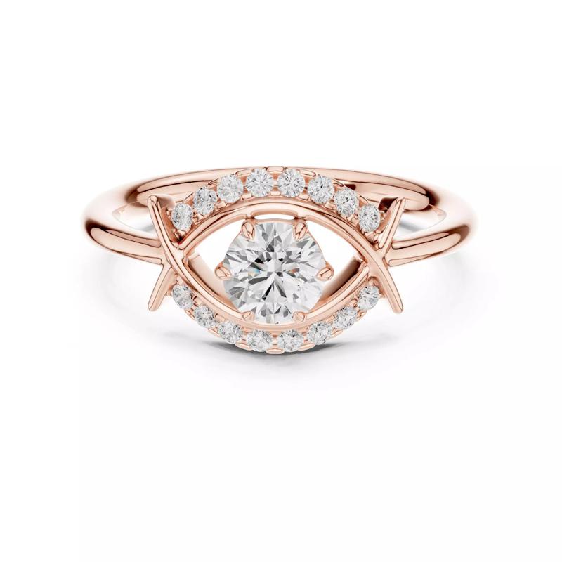 Round Diamond Eye Shape Engagement Ring 3DM STL Video