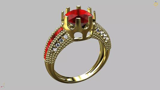 Round Ruby  8mm Ring