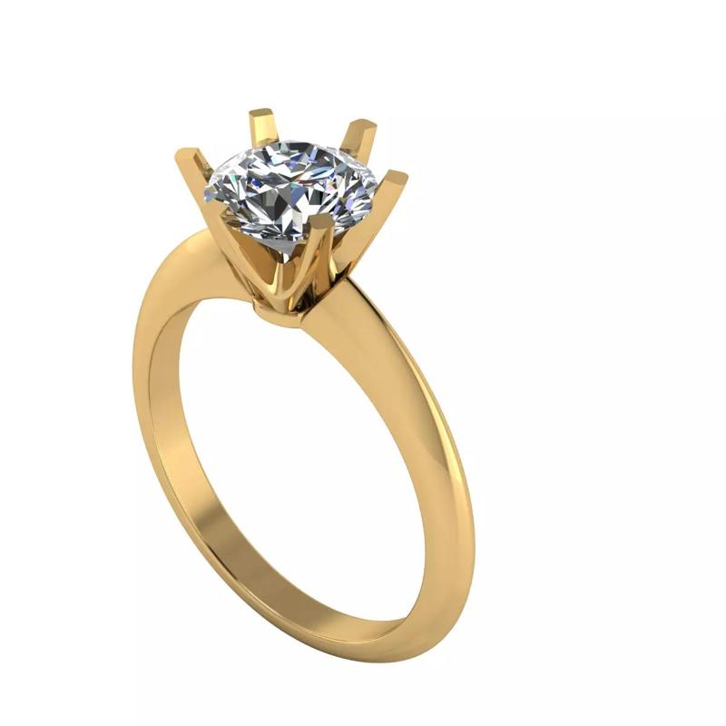 Round shape engagement ring