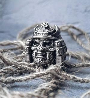 Samurai head mask ring 3d model for 3d printing 3D print model