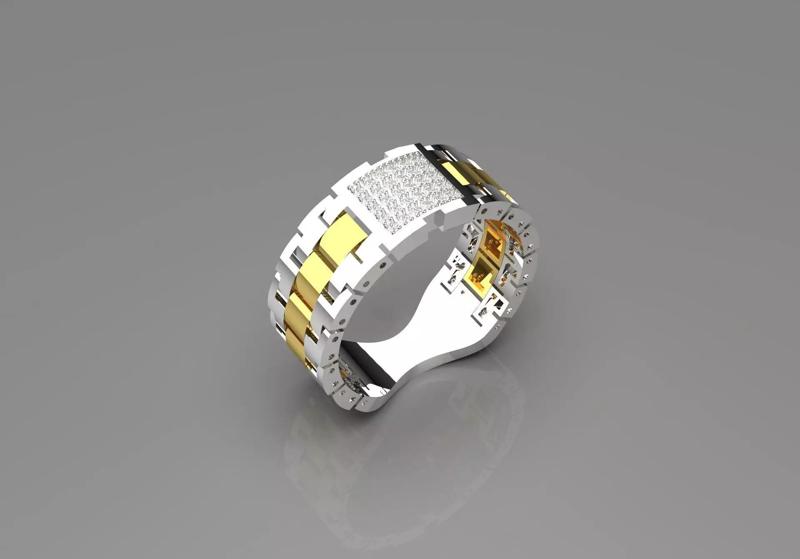 Luxury man Rolex design diamond ring model ror0026