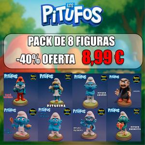 The Smurfs - Pack of 8 Retro Infinity figures (70-90mm) : vinyl collectible