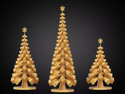 Stylized Christmas Tree Set 07