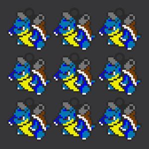Blastoise pixel art keychain