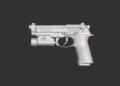 Beretta M9A4 Streamlight TLR1 S Real Size 3d Scan Gun Mold
