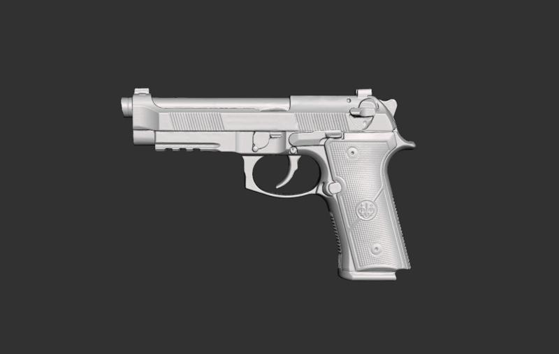 Beretta M9A4 Real Size 3d Scan Gun Mold